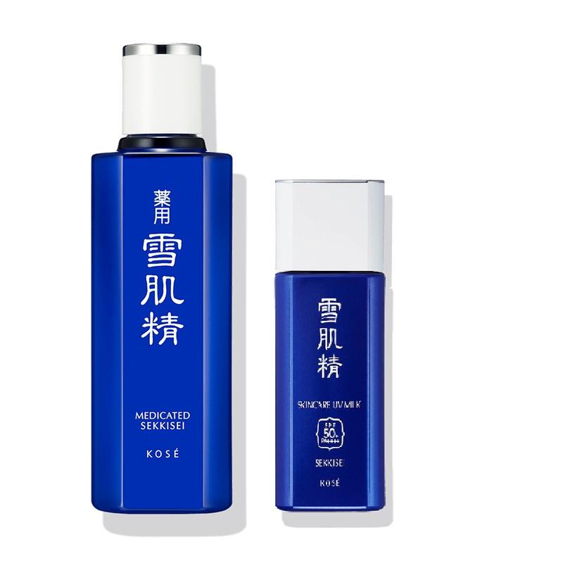 Set Kem Chống Nắng Và Lotion Kose Sekkisei Skincare UV Milk SPF50+ PA++++ (200ML + 24ML)