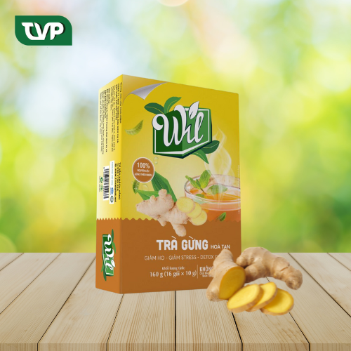 Trà gừng hòa tan Wil thành phần gừng tự nhiên hộp 160g