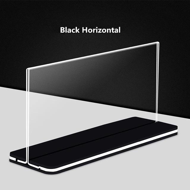 Menu mica A4 ngang 30x21cm, nhiều màu, Kệ menu đế lùa trong suốt, bảng mica đẹp - Đế Xanh lá