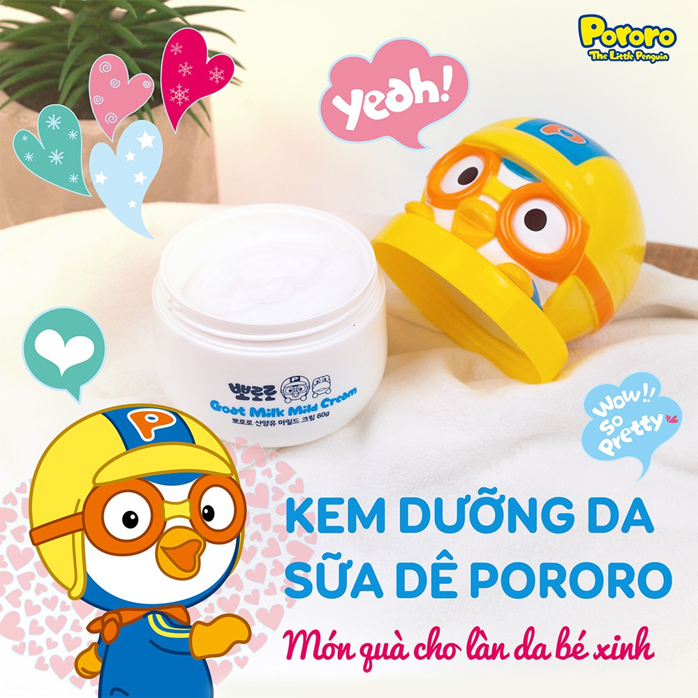 Kem dưỡng ẩm sữa dê trẻ em Goat Milk Cream Pororo Hàn Quốc 60g