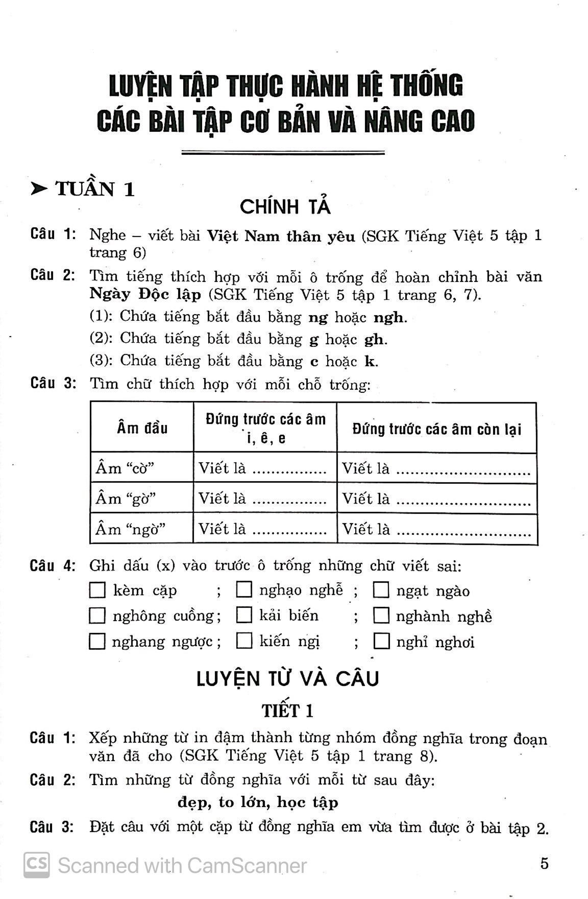 Bồi Dưỡng Nâng Cao Kiến Thức Tiếng Việt Lớp 5