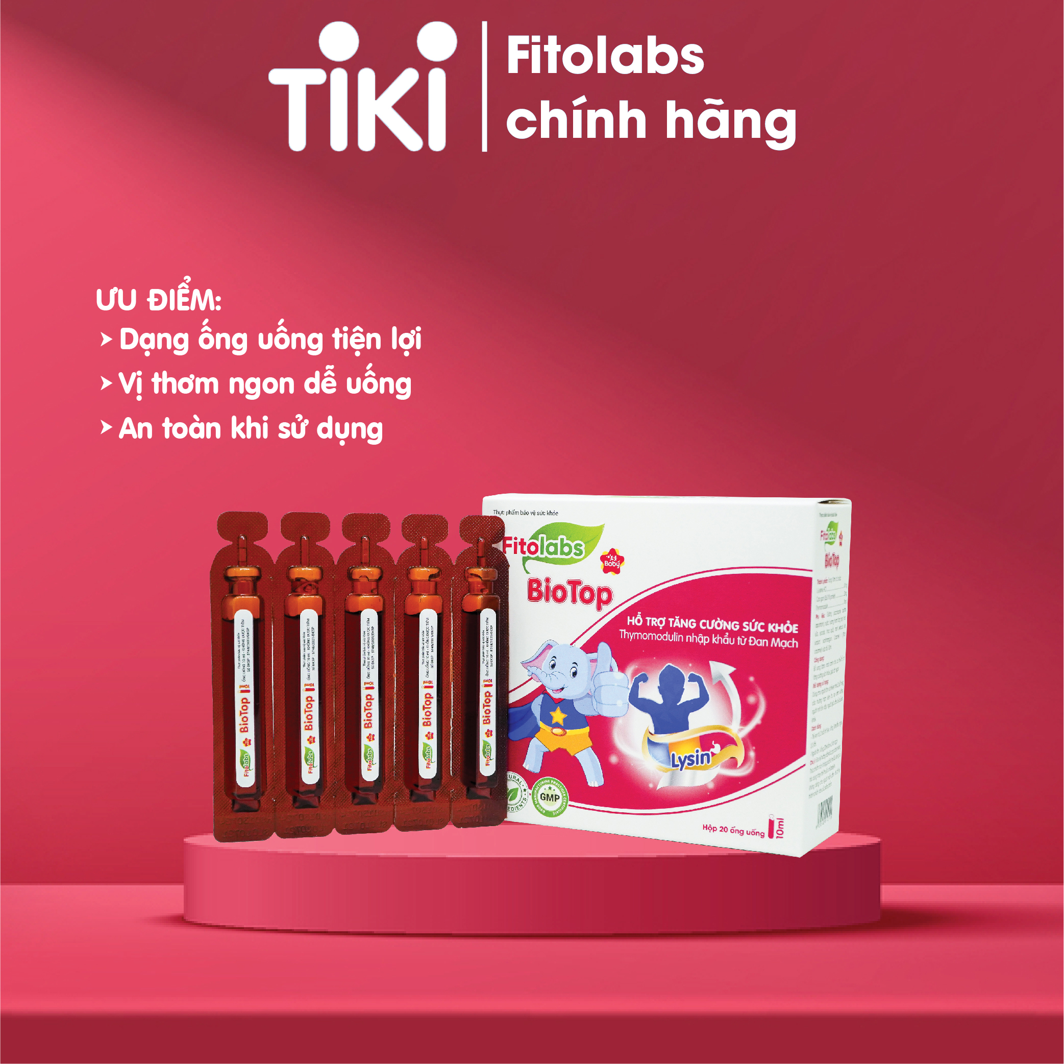 Siro dạng ống uống Fitolabs Biotop giúp bé ăn ngon, hấp thu tốt, tăng sức đề kháng