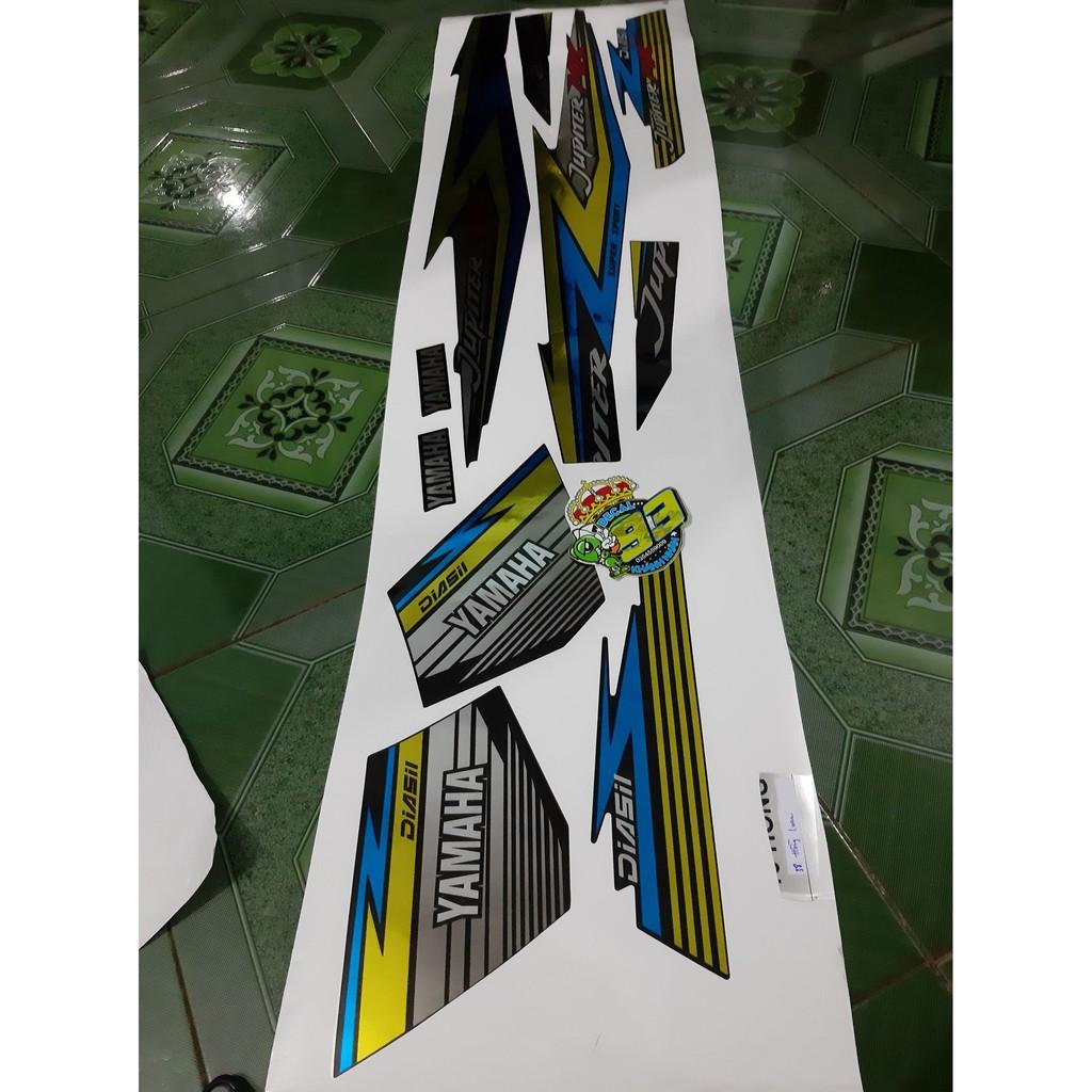 Tem rời crom jupiter mx vàng xanh xe đen