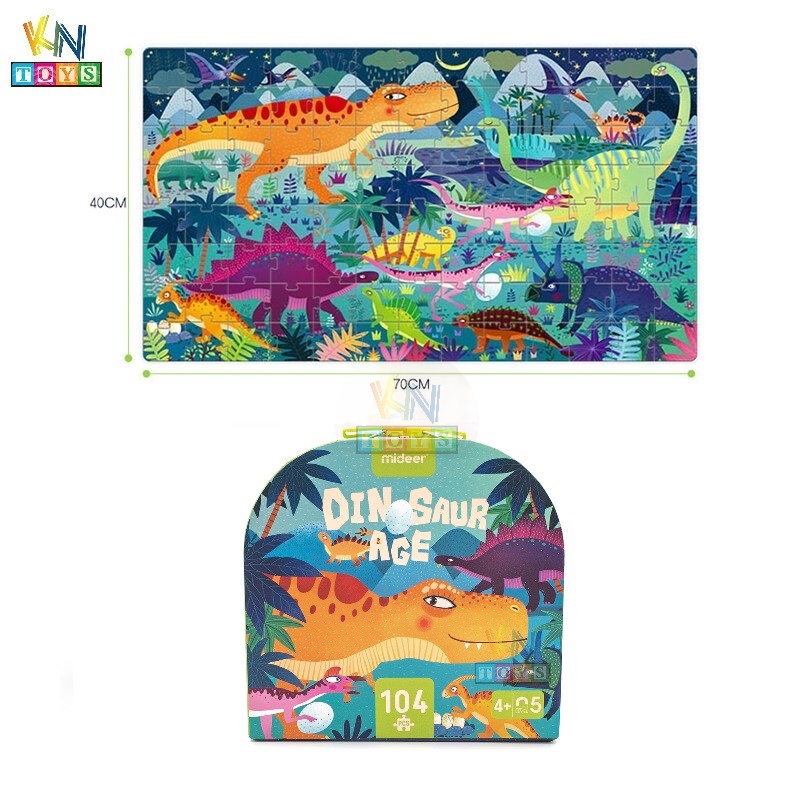 Đồ chơi ghép hình Mideer Puzzle MD3026 – Vali ghép hình Khủng long