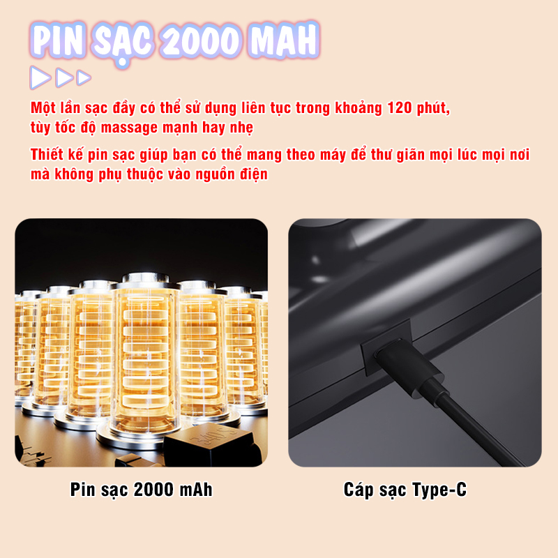 Máy massage đấm lưng và giãn cơ toàn thân 6 đầu Nikio NK-272 Pro - 9 chế độ, 20 cấp tốc độ mát xa