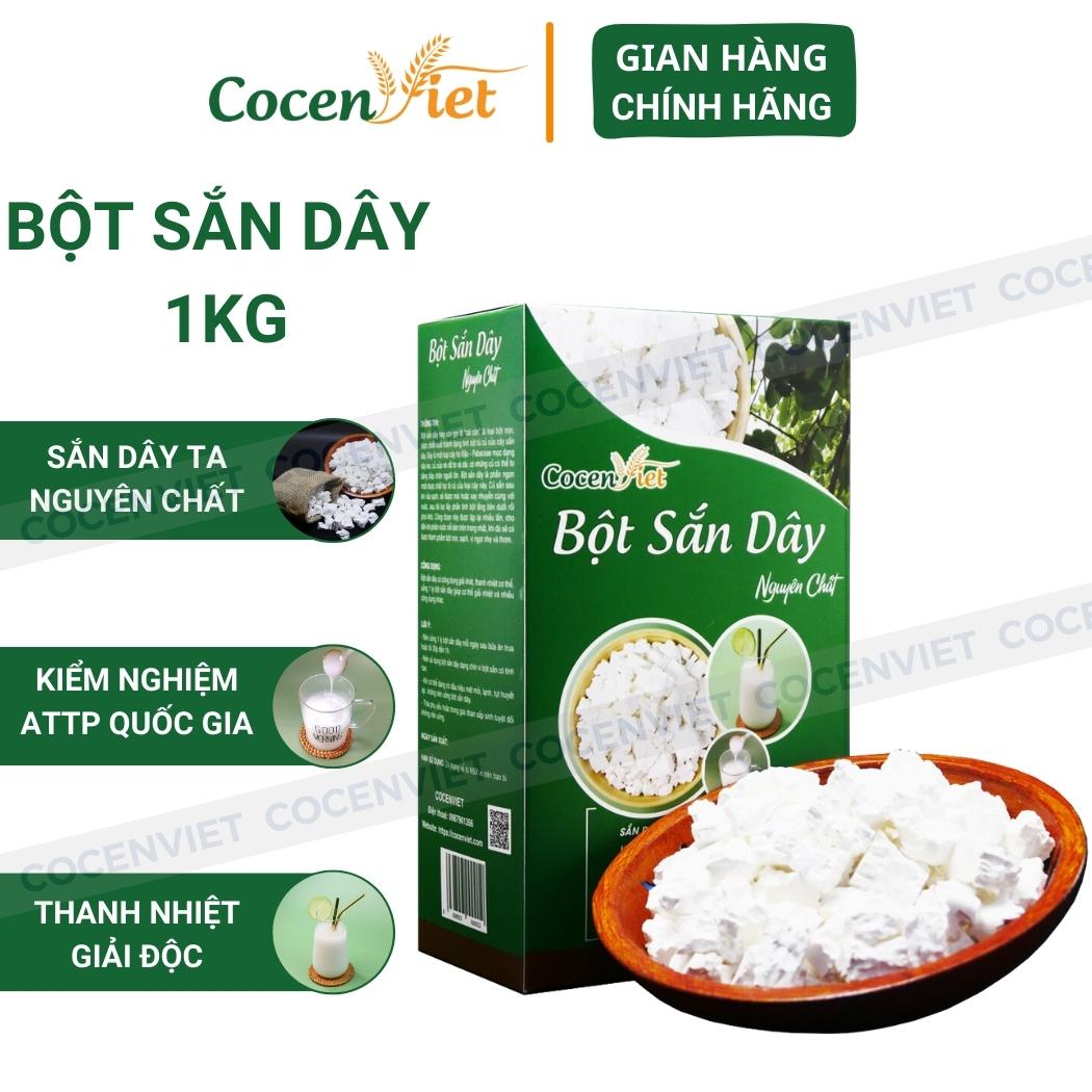 Bột Sắn Dây Nguyên Chất CocenViet, 1kg Bột Sắn Dây Ta Hải Dương Loại 1 Thanh Nhiệt Giải Độc Bổ Sung Dưỡng Chất Tăng Sức Đề Kháng Tốt Cho Sức Khỏe. Sản Phẩm Đã Kiểm Nghiệm An Toàn Thực Phẩm