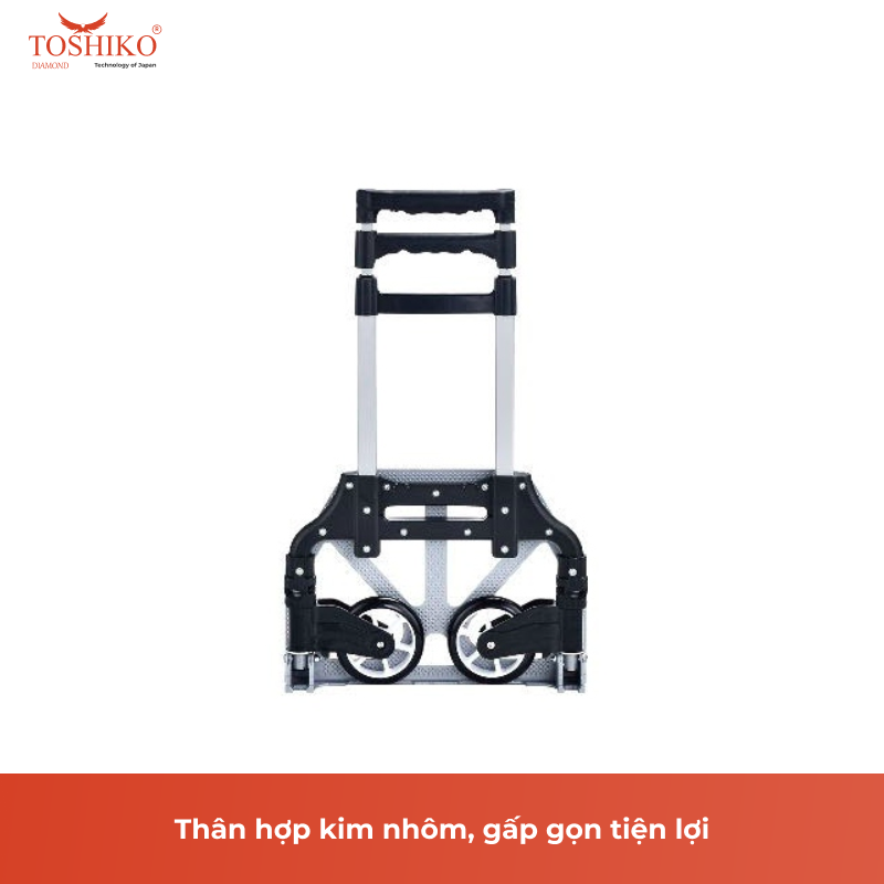 Xe Kéo Hàng, Đẩy Hàng Toshiko 2 Bánh Mini Gấp Gọn Hợp Kim Nhôm Cao Cấp Chịu Lực Tải Trọng 85kg