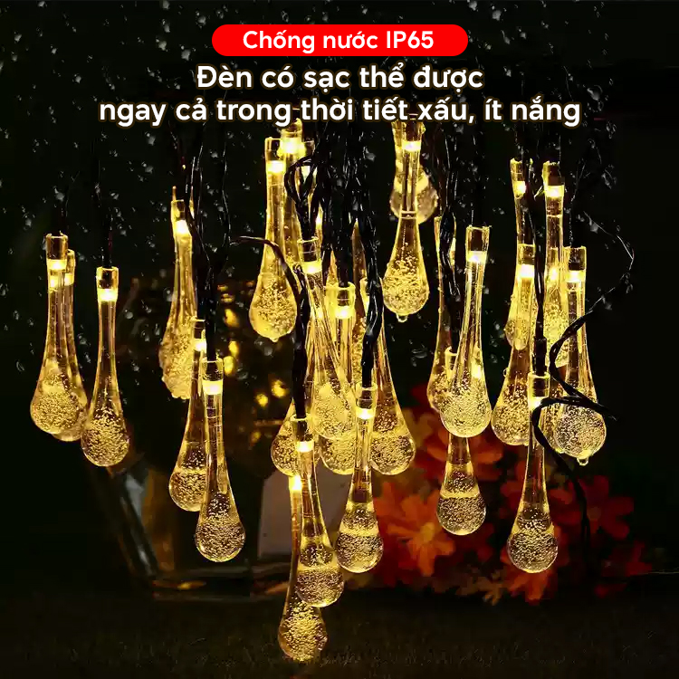 Đèn trang trí năng lượng mặt trời hình giọt nước, tiết kiệm điện, bóng siêu sáng, chống thấm nước - DA3165
