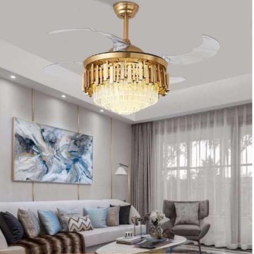 Quạt trần đèn dấu cánh, quạt trần phòng khách, 3 chế độ ánh sáng-điều khiển từ xa -KNQ32