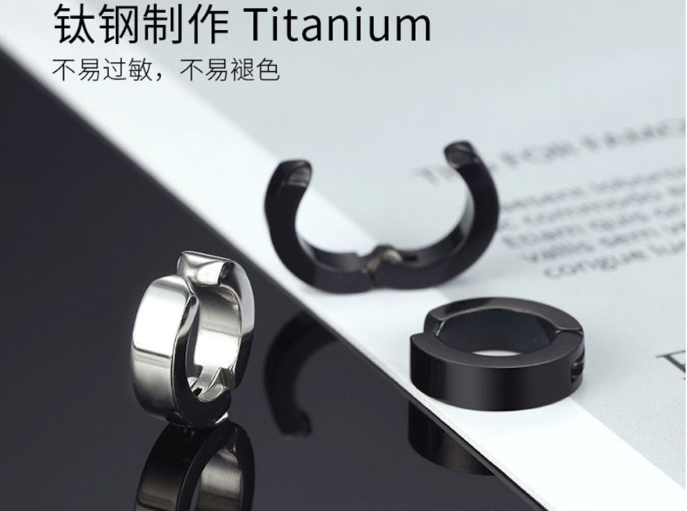 Hoa tai nam nữ titanium không cần bấm lỗ vẫn đeo được cao cấp