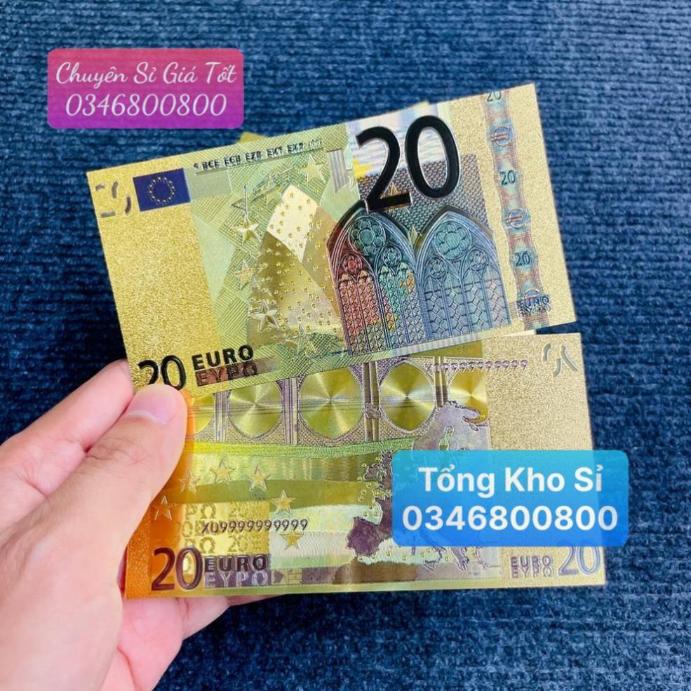 Tờ Tiền Kỉ Niệm 20 EURO Plastic Mạ Vàng Lì Xì Tết May Mắn