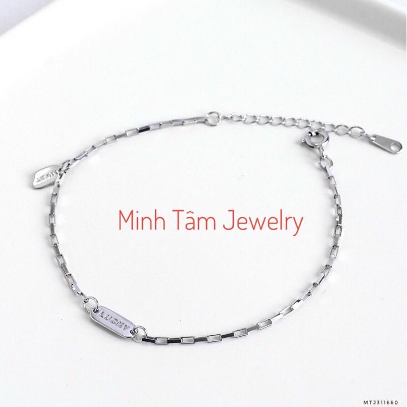 Lắc tay bạc 925 Lucky,Lắc tay khắc Lucky may mắn bạc 925-Minh Tâm Jewelry