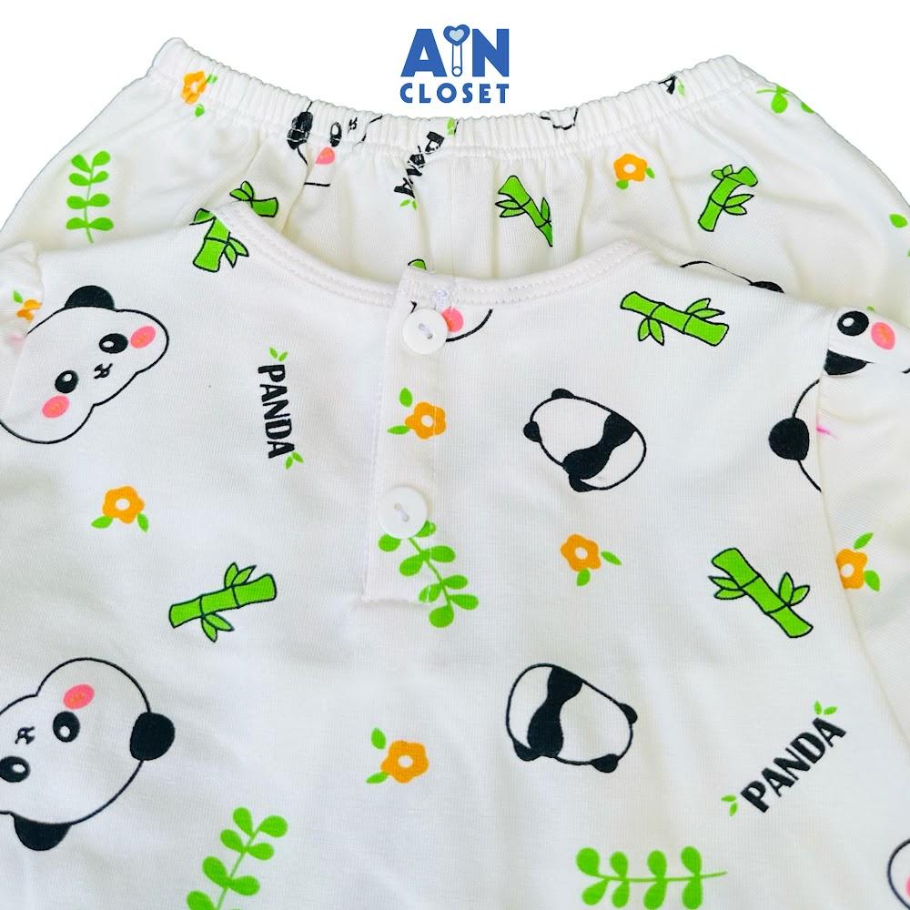 Bộ quần áo Dài bé gái họa tiết Gấu Trúc Xanh Thun cotton - AICDBGITJQM1 - AIN Closet