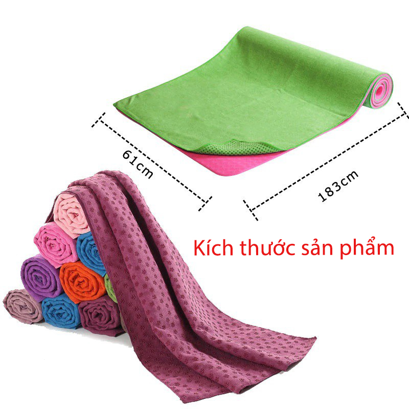 Combo 2 Sản Phẩm Yoga - YOGA QG: 1 Thảm Tập Yoga 2 Lớp TPE 6mm + 1 Khăn Trải Thảm Yoga Thấm Hút Mồ Hôi