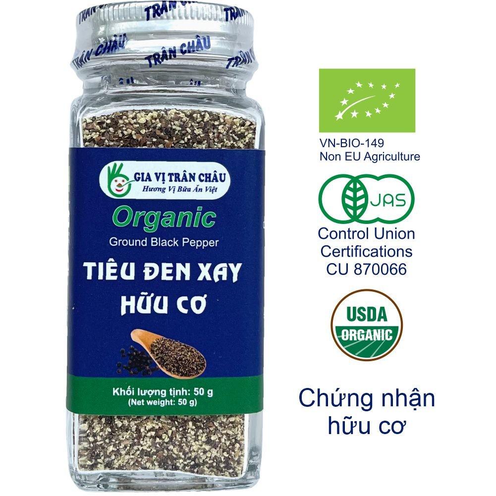 Tiêu đen xay hữu cơ Trân Châu hũ 50g