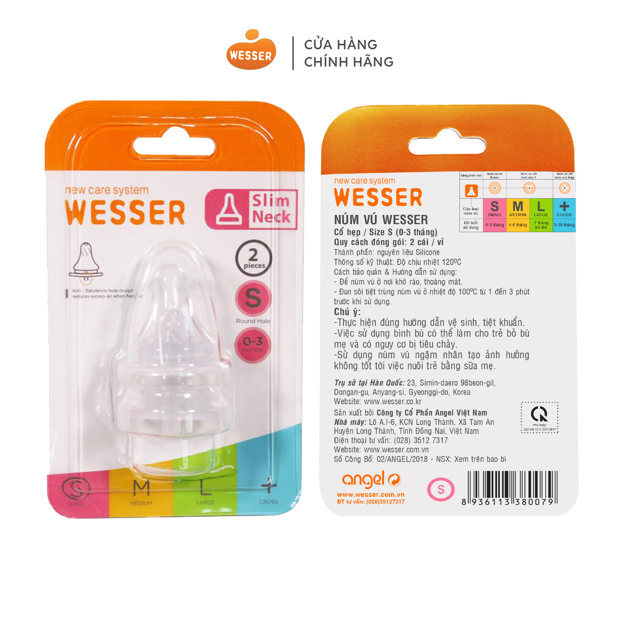 Núm vú Wesser cổ hẹp size S