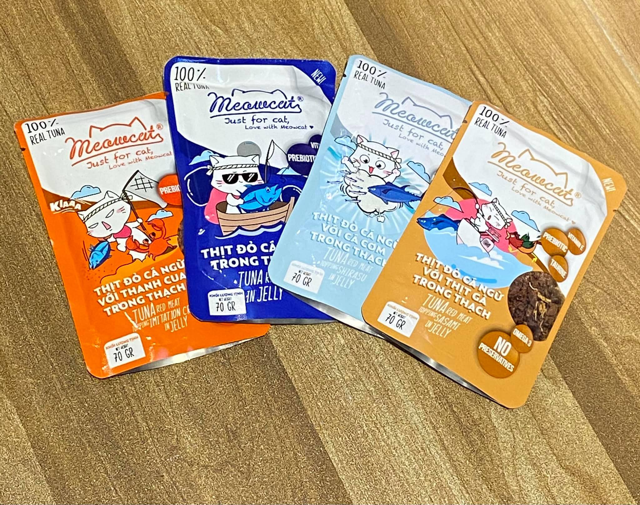 Thùng Pate Mix vị cho mèo Meowcat 48 gói x 70g