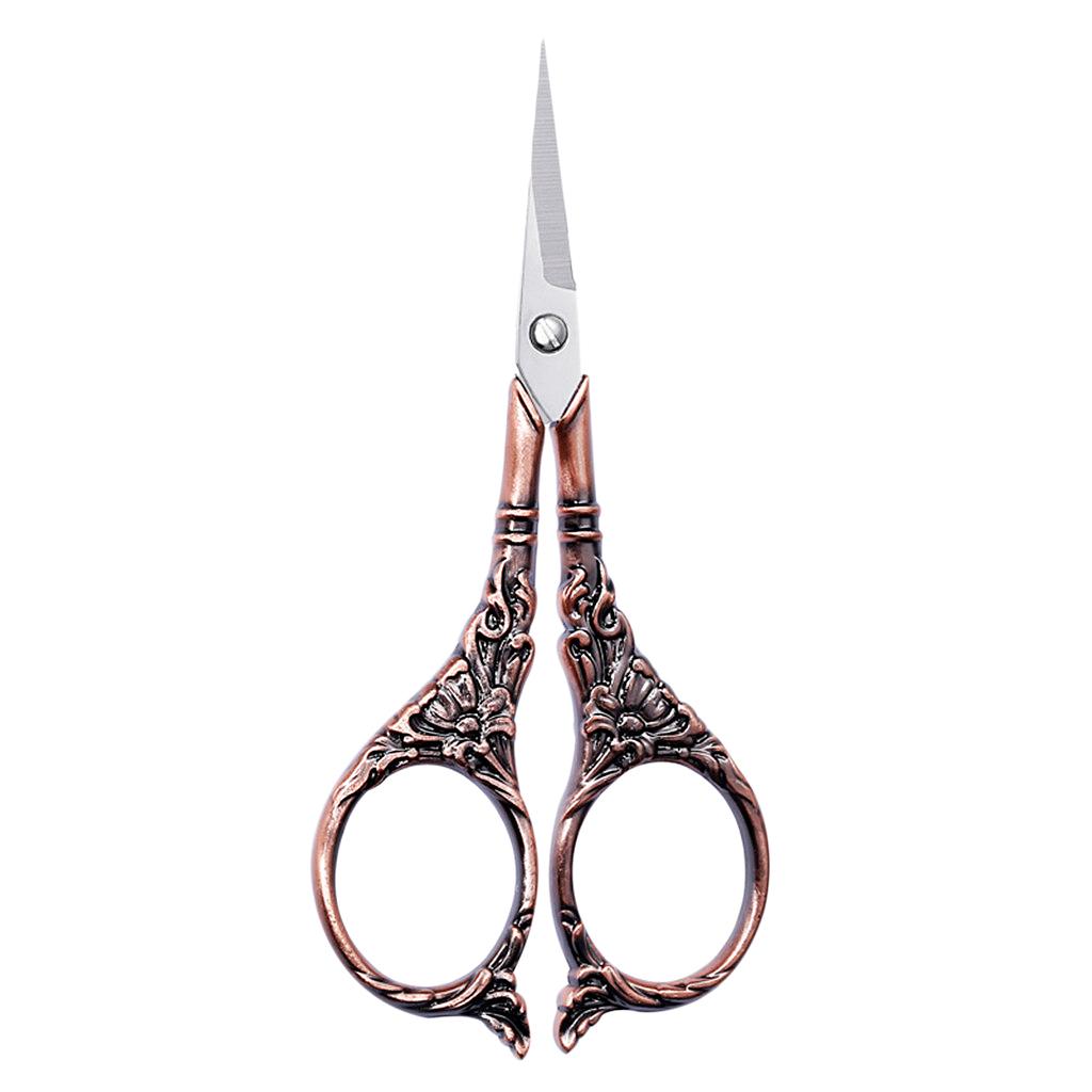 Vintage Style European Stainless Steel Tailor Scissors for Sewing Red