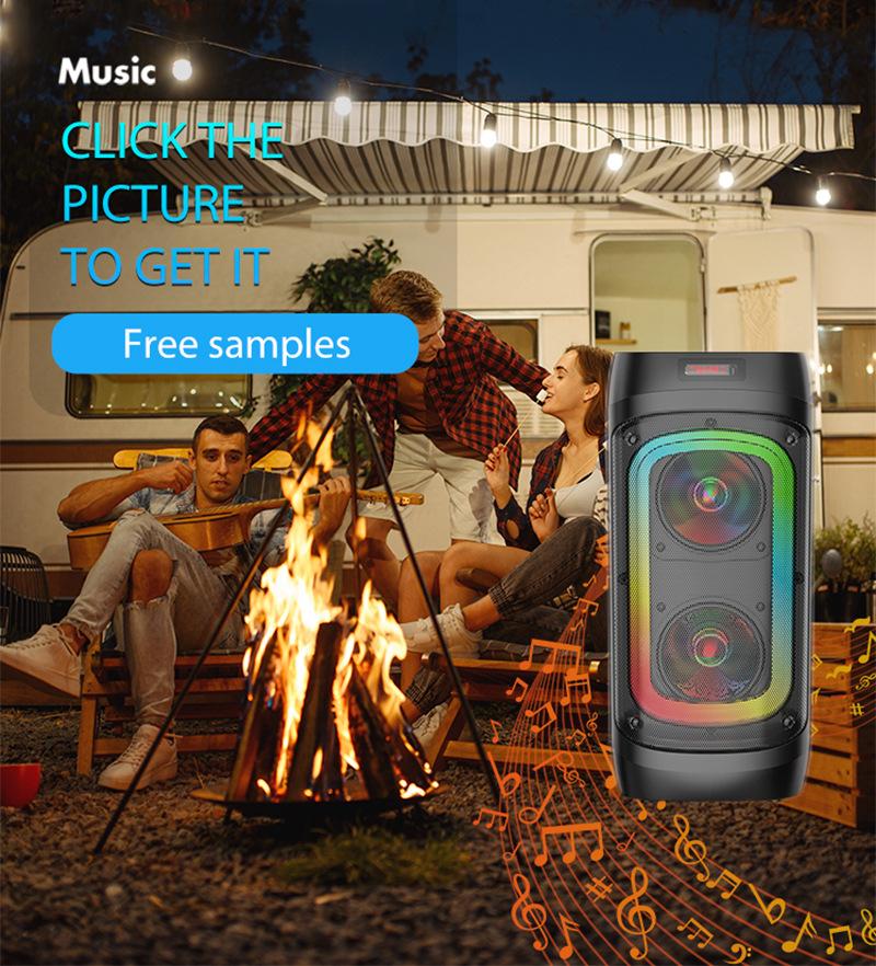 Loa Bluetooth công suất cao mới Home Dual 8 inch Squetooth Square Outdoor Audio âm thanh với micrô điều khiển từ xa micrô Color: ZQS4245