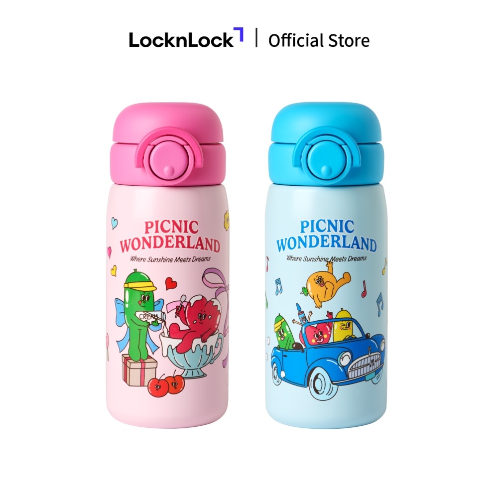 Bình giữ nhiệt LocknLock inox STS316L 380ml cho bé Balloon Friends School Fit Tumbler LHC3384 - Hàng Chính Hãng - JoyMall