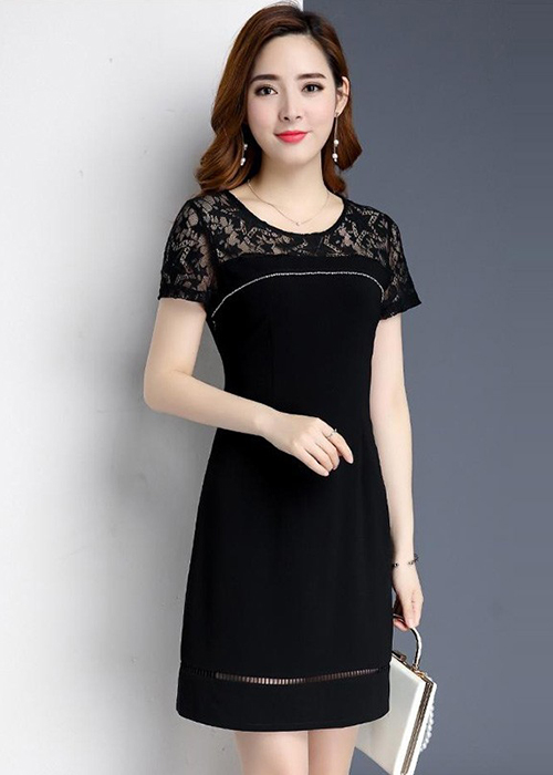Đầm Suông Nữ Phối Ren Thời Trang