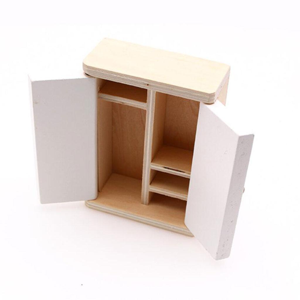 1/12 Doll House Bedroom Set Wardrobe Miniature Furniture Household Closet
