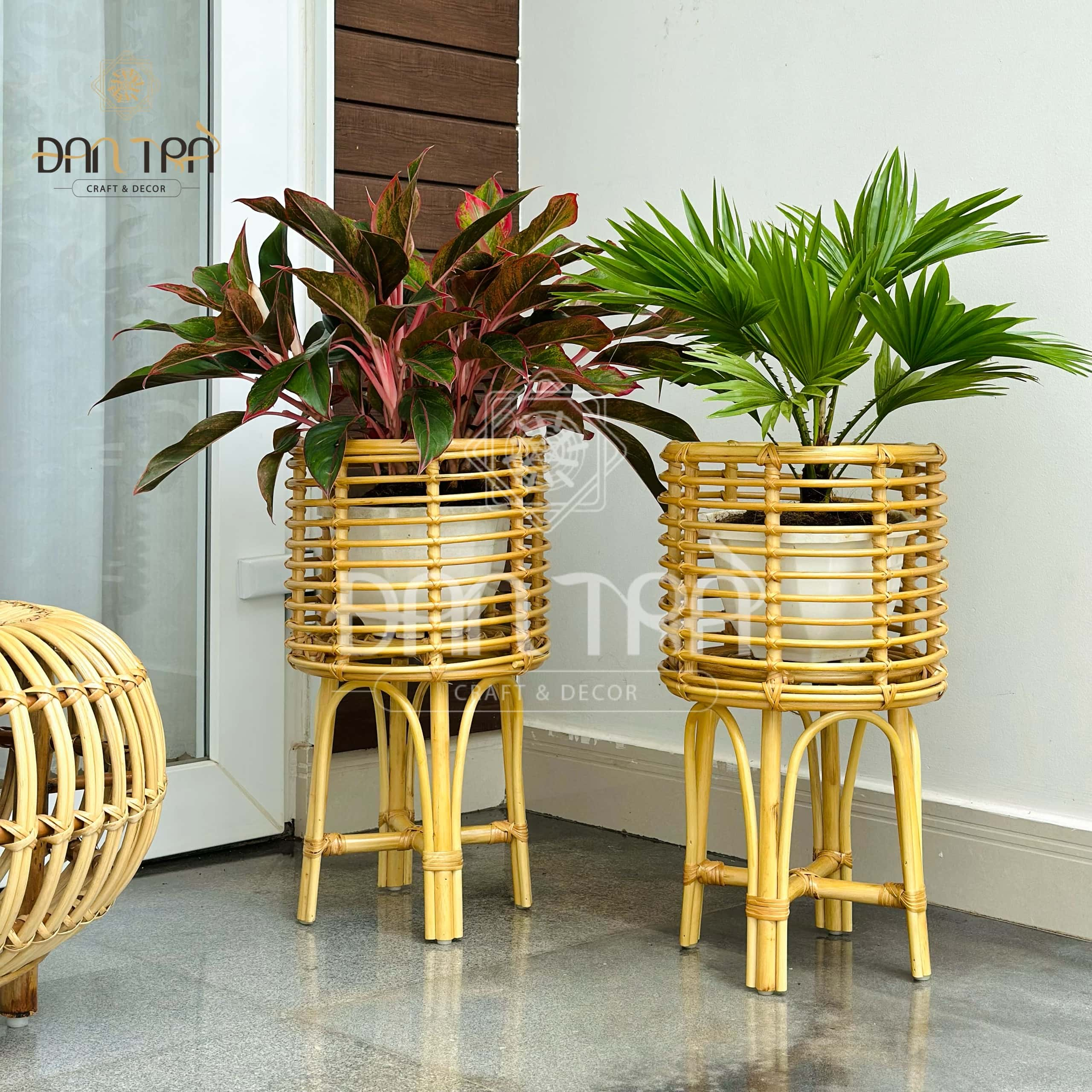 Kệ Mây Đựng Cây Đan Trà - Kệ Mây Trang Trí Đan Trà- Kệ Mây Decor Không Gian Xanh- Đan Trà Decor