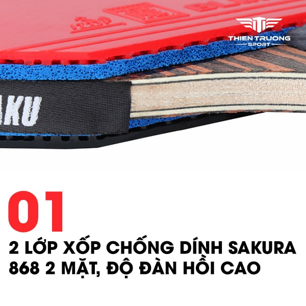 Vợt bóng bàn KOKUTAKU X3 được bọc lớp xốp chống dính