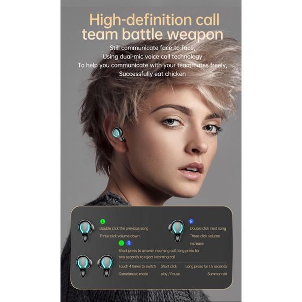 X1 TWS Wireless Gaming Headset Bluetooth Headset 5.1 Noise Reduction Low Latency Gamer Headset With Mic Charging Box Stereo Sport EarBuds