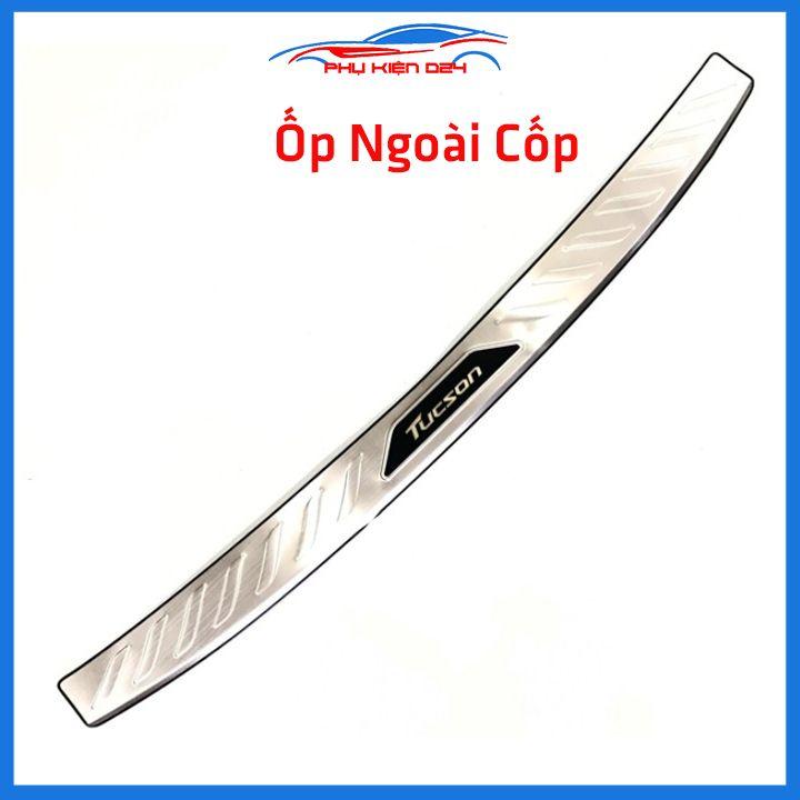 Ốp chống trầy cốp Tucson 2016-2017-2018-2019-2020-2021 inox sáng bóng bảo vệ xe chống va đập