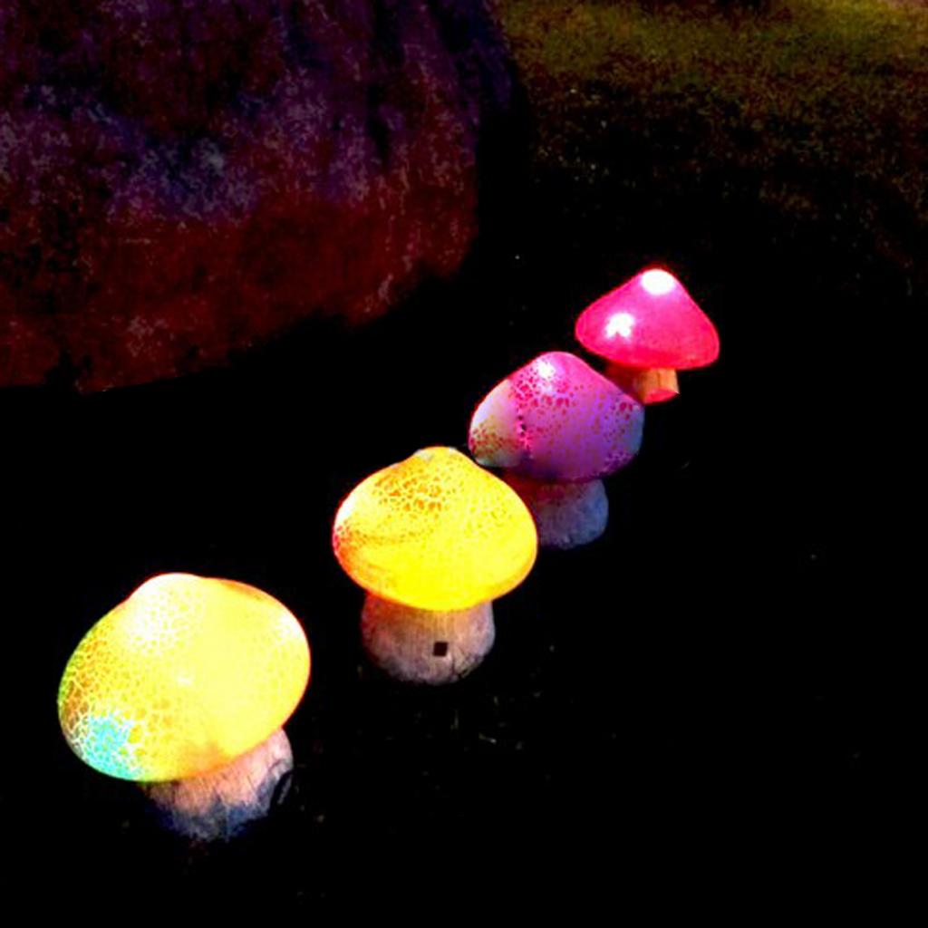 2x Solar Powered Mushroom LED Light Pathway Lamp Outdoor Garden Lights