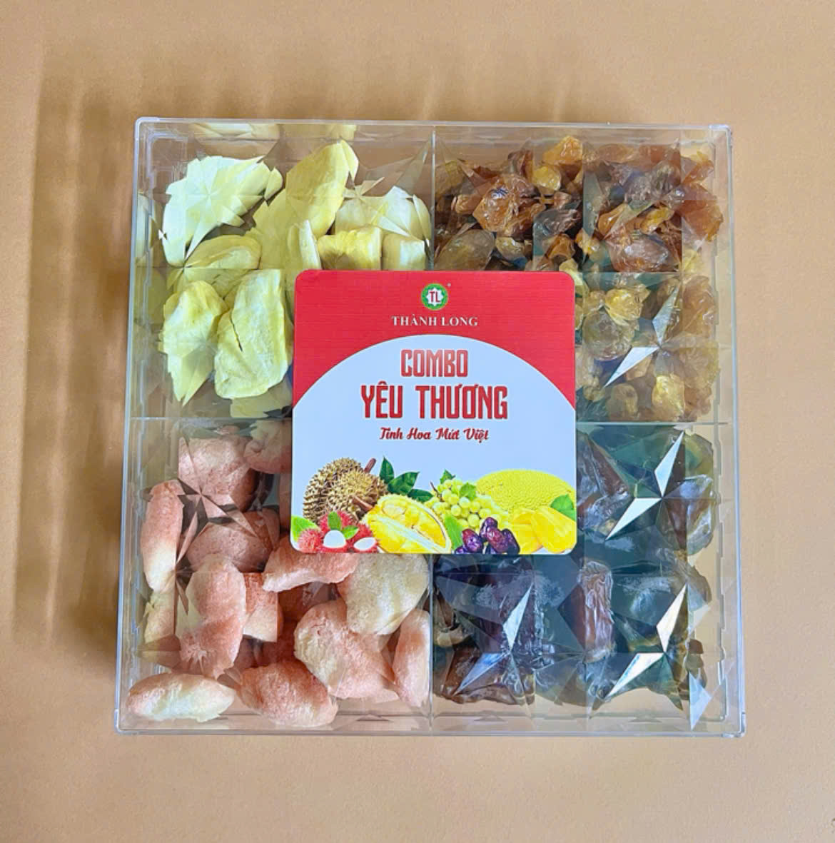 COMBO YÊU THƯƠNG(NHO, CHÀ LÀ, CHÔM CHÔM, SẦU RIÊNG, MÍT) 350g - SET QUÀ MỨT, TRÁI CÂY SẤY