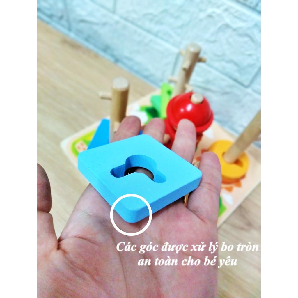 Bộ Luyện Tay Luồn Cọc Bằng Gỗ Theo Phương Pháp Montessori Giúp Rèn Sự Khéo Léo Tặng Tranh Ghép