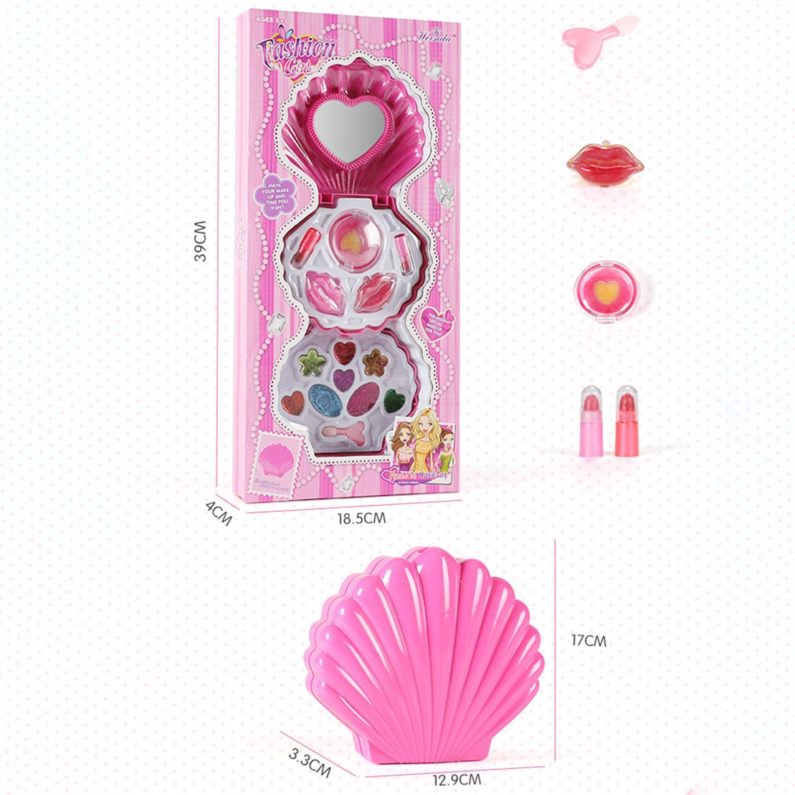 Kids Makeup Kit Gifts Beauty Toy with Cosmetic Bag Washable for Little Girls