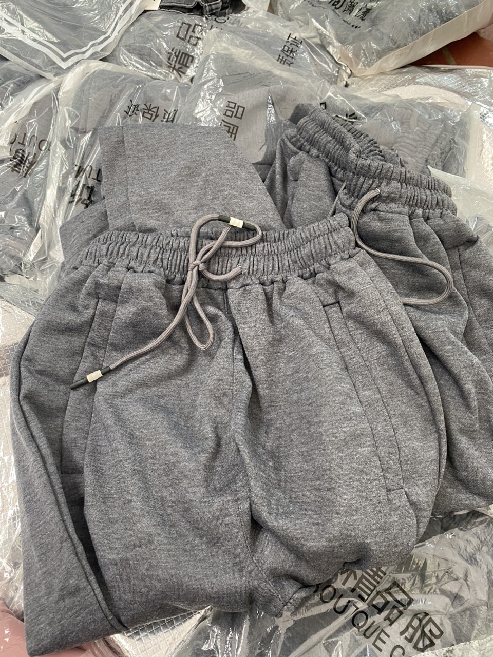 Quần jogger baggy nỉ lưng chun nam nữ dày dặn ấm áp