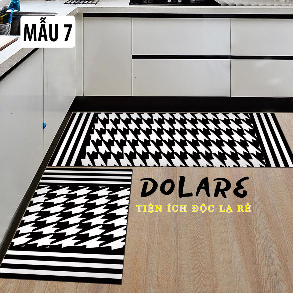 Bộ 2 Tấm Thảm Lót Sàn Chống Trượt Cao Cấp 40x60cm và 40x120cm Cho Phòng Bếp, Phòng Tắm, Phòng Ngủ Phong Cách Châu Âu - MẪU 7
