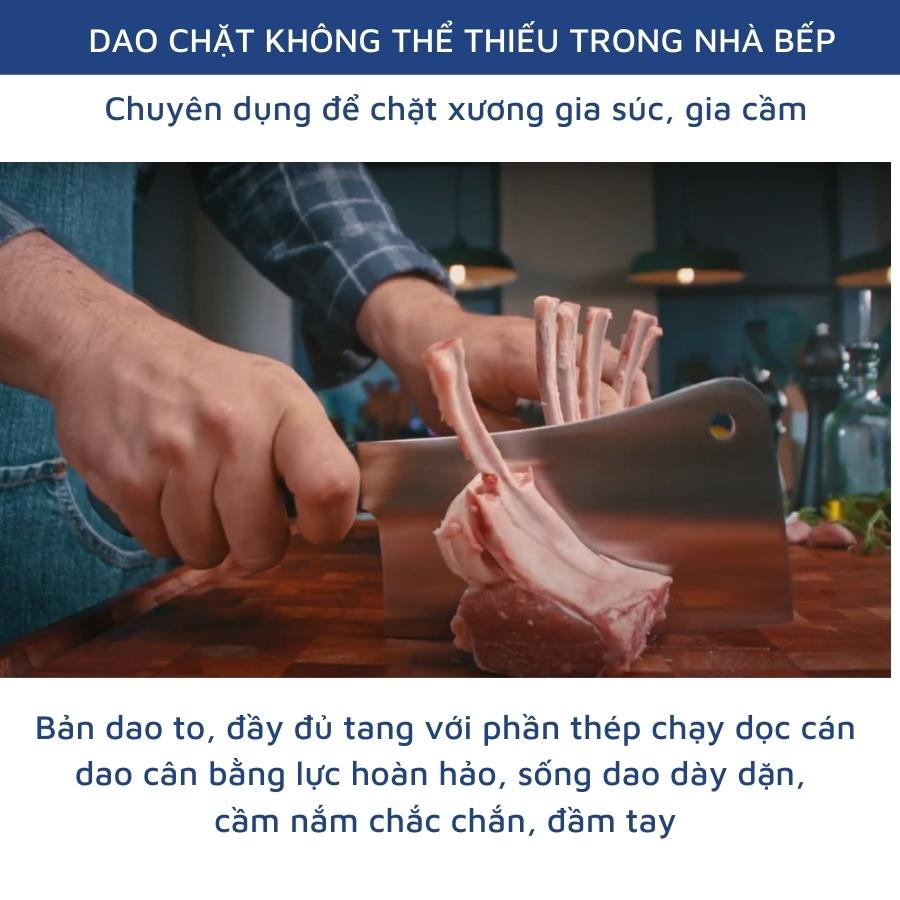 Dao Bếp Chuyên Chặt Xương Cao Cấp Tramontina Chiều Dài Lưỡi 16cm Chất Liệu Thép Không Gỉ Siêu Sắc Bén Rèn Nguyên Khối Sản Xuất Tại Brazil Bảo Hành 25 Năm