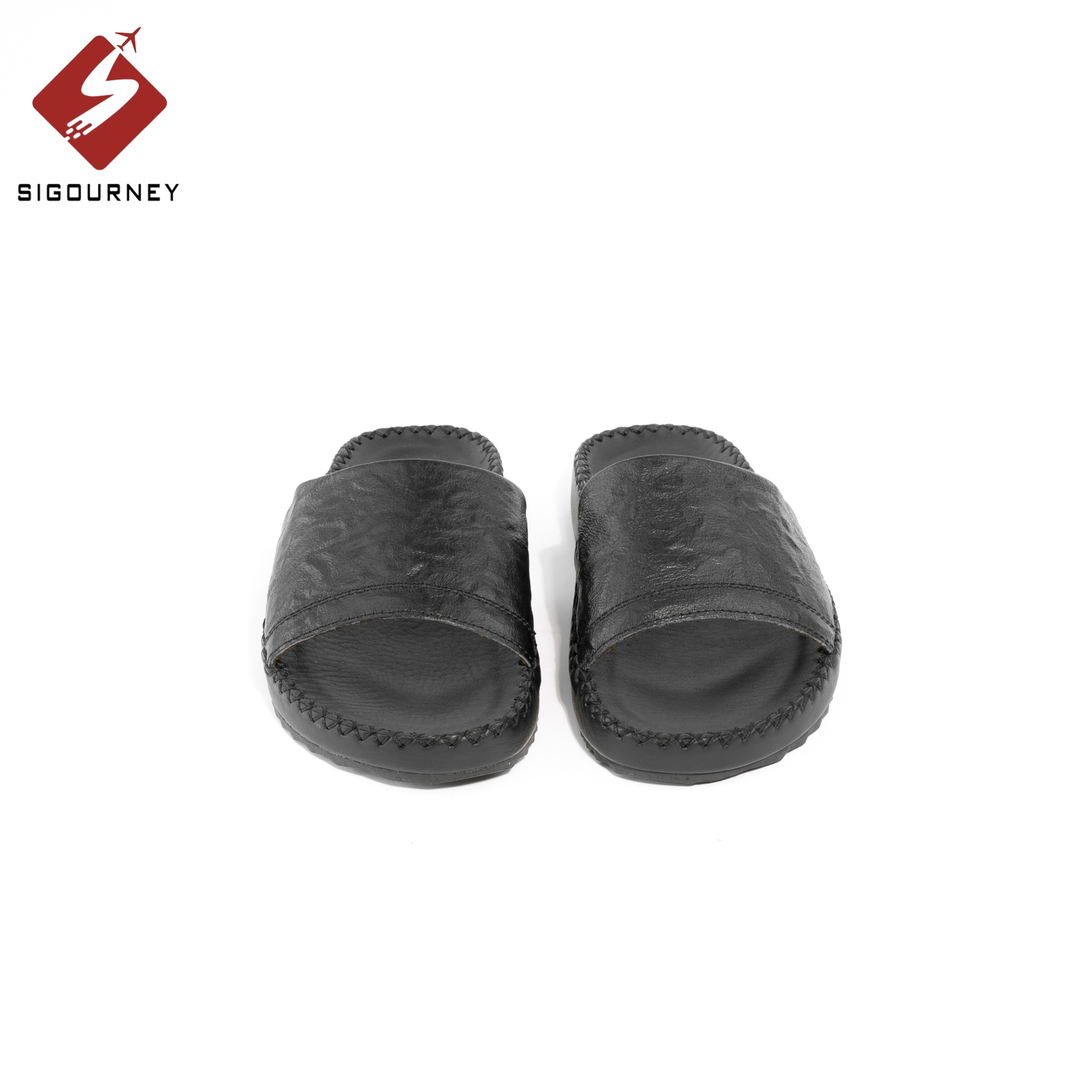 Dép Nam Quai Ngang Da Bò Thật Cao Cấp Đế Khâu Chắc Chắn SIGOURNEY DN-110 Bảo Hành 18 Tháng