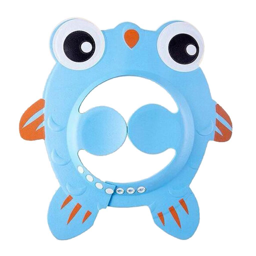 2pcs Adjustable Baby Shower Cap Ear Cover Bath Hat Wash Hair Pink+Blue