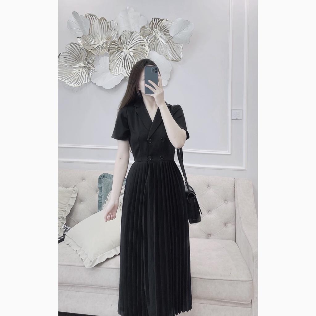 VÁY CỔ VEST DẬP LI XẺ VẠT CHO NỮ