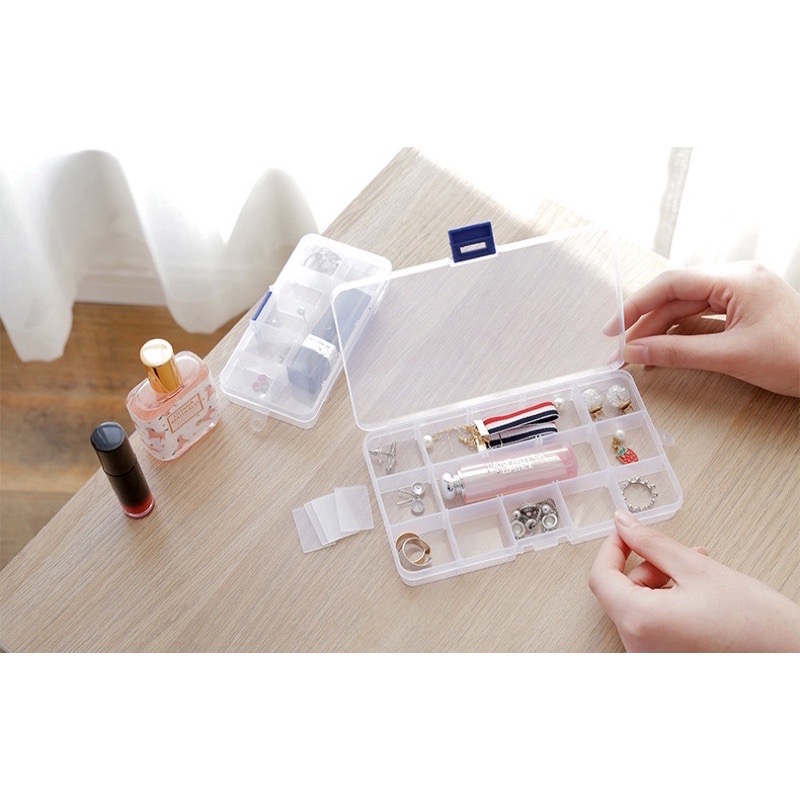 Hộp 10 ngăn lưu trữ Thủ công Đồ trang sức ,bông tai Nhẫn, sticker
