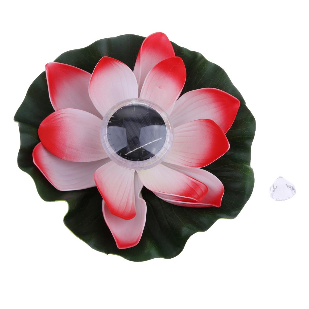Solar Landscape Lights Floating Lotus Lamp LED Pool Courtyard Garden Lights