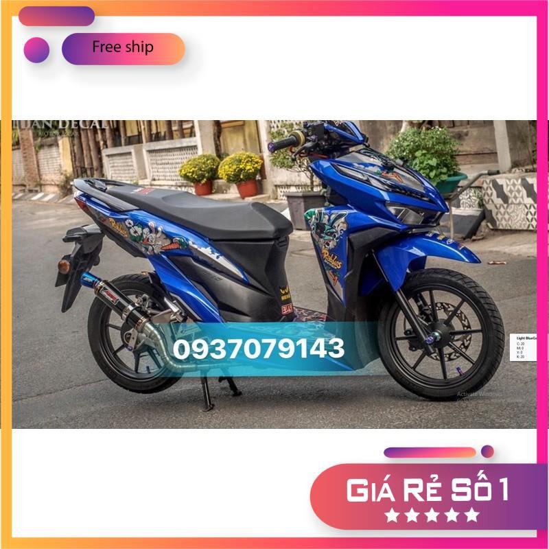 Tem rời dành cho honda Vario con thỏ dán xe xanh
