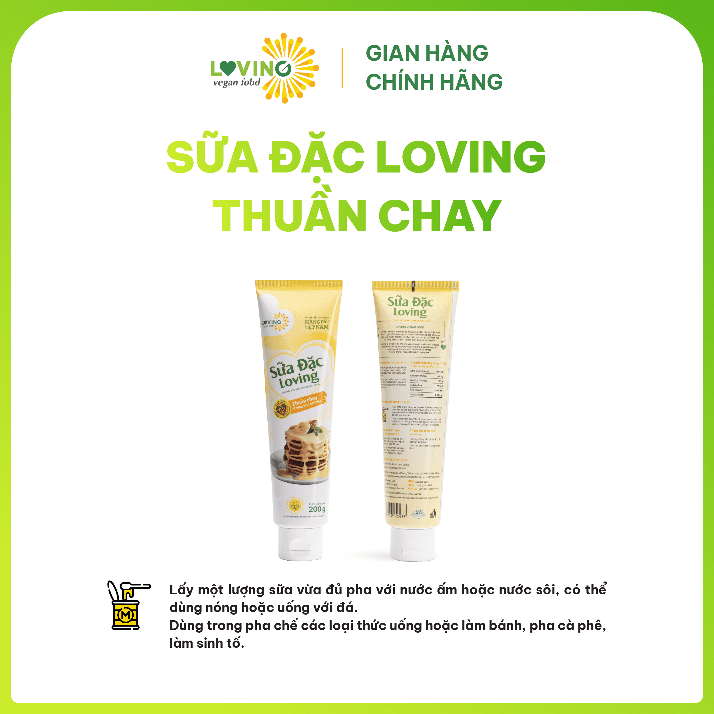 Sữa Đặc Loving Thuần Chay Tuýp 200gram