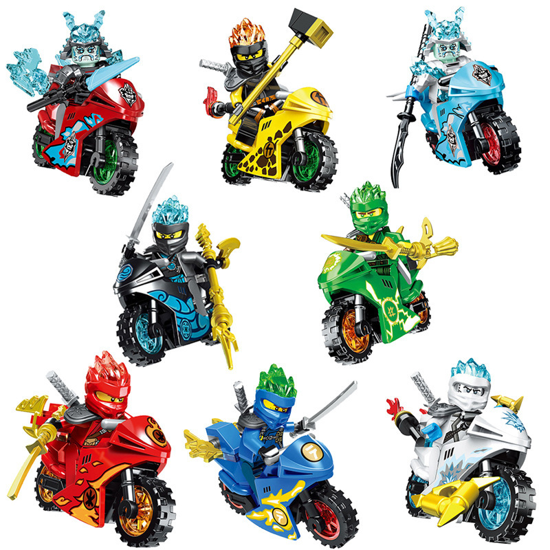 COMBO 8 Minifigures Các Mẫu Nhân Vật Ninjago Season 11 Cùng Xe Moto Phân Khối Lớn PRCK 61015