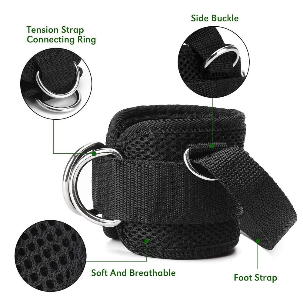 Đai Quấn Cổ Chân Có Dây Cố Định Giầy 4 Vị Trí Móc Hỗ Trợ Tập Chân Mông Với Cáp Tại Phòng GYM