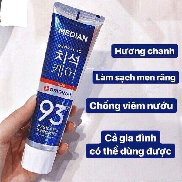 Kem đánh răng Hàn Quốc trắng răng MEDIAN DENTAL IQ 93% 120g sáng bóng