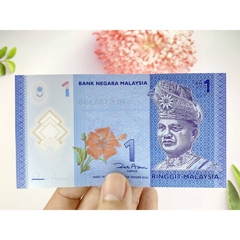Tiền 1 Ringgit của Malaysia , tiền Polyme , tặng phơi nylon bảo quản tiền
