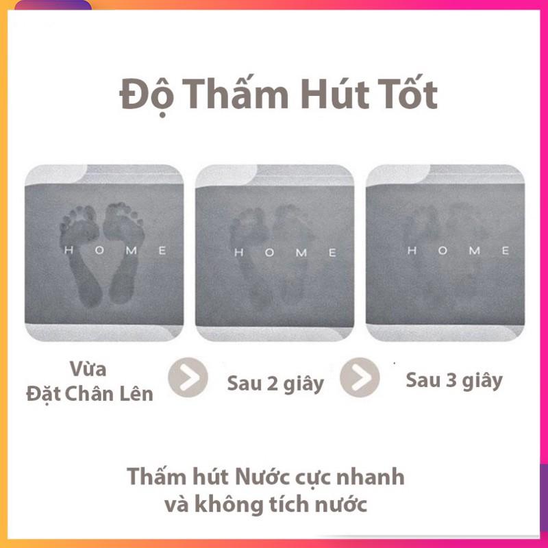 Thảm lau chân Silicon lót cửa chùi chân  Siêu thấm hút, chống trượt cho phòng tắm (60x40cm)  Màu sắc ngẫu nhiên