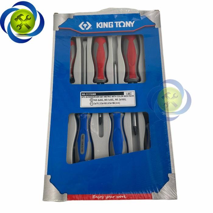 Bộ vít 6 chi tiết bake và dẹp Kingtony 31116MR